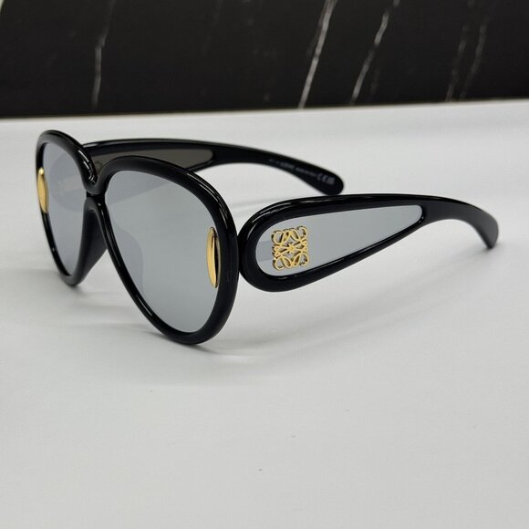 NEW LOEWE LW40132I 01C, LOEWE BLACK SILVER UNISEX SUNGLASSES LOEWE - Picture 6 of 11